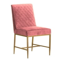Memphis ružičasti baršuna i antikni mesingani akcentni stolica - set od 2