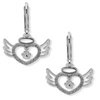 Prijatelji za kućne ljubimce ženski nakit anđeoska krila srebrnog tona sa naušnicama sa polugom