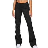 Zodggu Womens Slim Fit Flare Solidan Visoki Struk Pune Dužine Duge Pantalone Široke Pantalone Za Noge