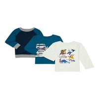 Garanimals Baby Boy & Toddler boy majice sa dugim rukavima Multipack, 3-pakovanje, 12M-5T