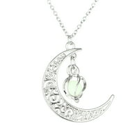Lzobxe ogrlice za žene šuplje spiralni mjesec svjetlosni privjesak Whirlwind svjetlucava perla ogrlica