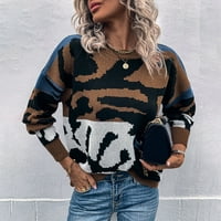 Žene pune boje dugih rukava Top modne čvrste boje okrugli vrat pletene džemper džemperi za žene pulover