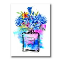 PROIZVODNJAK 'Parfem Chanel Pet s plavim cvjetovima Francuskim Državama Canvas Wall Art Print