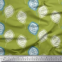 Soimoi zelena pamučna pamučna tkanina umjetnička lišća ispis tkanine sa širokim dvorištem