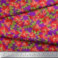 Soimoi pamučna voile tkanina holly lišće i cvjetno tiskano tkaninsko dvorište široko
