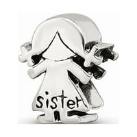 Sterling Silver Reflections Little Sister Girl Perla; za odrasle i tinejdžere; za žene i muškarce