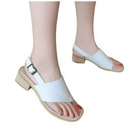 HOMEDLES Sandale Žene - udoban ljetni zatvoreni prsti ravni poklon za ženske sandale za žene bijele