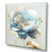 Designart Chic Plavi cvijet za cvjetanje II platnena zidna Umjetnost
