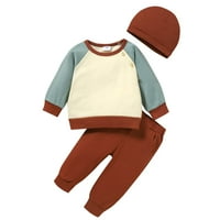 Tikoubabe Baby Boy Boy odjeća duks za dojenčad Jesen Zimske odjeće Pokretne hlače s dugim rukavima Šeširi