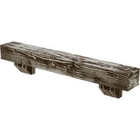 Ekena Millwork 4 H 4 D 60 W Sandblastus Fau Wood kamin kamin Mantel Kit W Ashford Corbels, Vintage Mahagoni