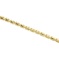 10k žuta zlatna bačva kristalno izrezana italijanska ogrlica od perli