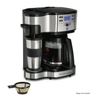 Hamilton Beach dvosmjerni aparat za kavu, jednokratna ili šalice, staklena karafa, crna, 49980z