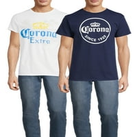 Corona Extra Muške i velike muške plave i bijele kratkih rukava, pakovanje