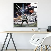 Star Wars: Posljednji Jedi - Grupni zidni poster sa drvenim magnetskim okvirom, 22.375 34