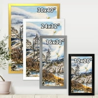 Oblačno nebo i rijeka sa proljetnim krajolikom Framred Paint Canvas Art Print