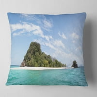 Designart plava Panorama Ostrva Koh Khai - jastuk za bacanje morskog pejzaža-16x16
