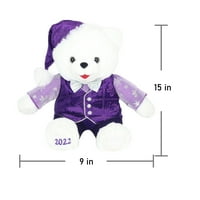 Holiday Time Christmas 15in Snowflake Teddy Purple plišana igračka