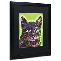 Zaštitni znak likovne umjetnosti budna mačka platna umjetnost dean russo, crna mat, crni okvir