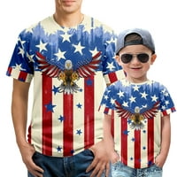 Majica 4. jula za muškarce, majice za muškarce, 3D tisak majica kratkih rukava, outfit roditelj-dijete