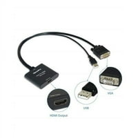Xtrempro VGA na HDMI Adapter-povezuje laptop HDTV port STB DVD projektor sa HDMI-Crna