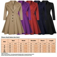 Avamo ženski kaputi običan kaput tunika Sako ured Casual Outwear modni jednoredni ogrtač ljubičasta 2XL