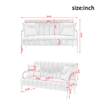 Moderni akcent Loveseat kauč sa jastucima od bacanja, australijskih kašmirnog tapeciranog kauča sa drvenim