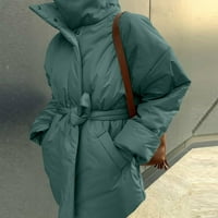 Ženska Ležerna jakna zimska jakna ženski podstavljeni ženski džepovi s dugim patentnim zatvaračem prošiveni
