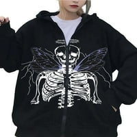 Sunisery žene Y2k Hoodie sa patentnim zatvaračem Oversized Graphics dukserice estetske pulover jakne sa