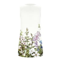 Ženski ljetni rukavi bez rukava modni elegantni Casual bluze plisirani kvadratni vrat cvjetni Print tunike