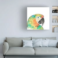 Juni Erica Vess' tropska ptica portret IV ' platno Art
