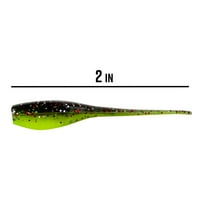 Bobby Garland Baby Shad Crappie Bait 2 Licorice Chartreuse Pearl grof