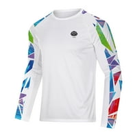 Košulje za trčanje za muškarce duge rukave osip guard Shirt UPF50+ UV Quick Dry lagani bijeli XXL
