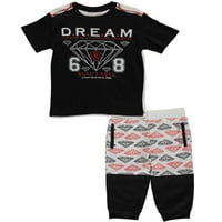 Blac Label Little Boys' Toddler Diamond Dream odjeća od 2 komada - crno bijela, 2t