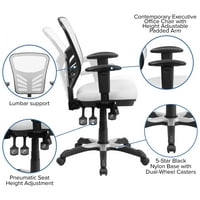 Flash nameštaj Srednja strana bijela mreža Multifunkcijska executivna okretna ergonomska uredska stolica