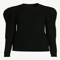 Scoop ženski pulover džemper sa dugim izvajanim rukavima, veličine XS-XXL