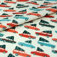 Božićna kolekcija 44 yd pamuk tkanina za šivanje i zanatstvo, praznični Automobili