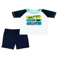 Little Star Organic Baby Toddler boy kratki rukav majica i šorc, komplet odjeće