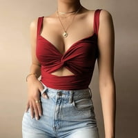 Kamizol za žene ošišane seksi Camis ljetne špagete košulje sa remenom izrezane Tank Topice Slim Fit trendi