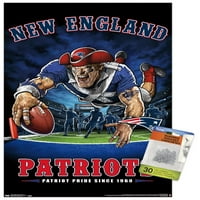 Nova Engleska Patriots - Zidni poster krajnje zone sa push igle, 14.725 22.375