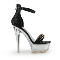 Golden Bulls Voltaire - čista platforma modni lanac Sandal Heel u crnoj boji