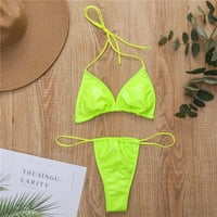 Oalirro bikini kupaći kostim dve ženske jednobojne boje Split dijamant bikini kupaći kostim zeleni