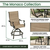 Hanover Monaco 7-komadni set na otvorenom na otvorenom, okretne okretne stolice sa podstavom od po visine