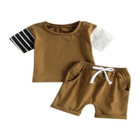 Toddler Baby Boy Outfits Kratki Rukav T-Shirt Tops Set Ljetna Odjeća
