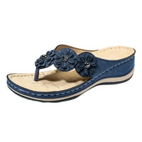 Ženske sandale cipele klinovi japanke modni kopča remen sandale ljetne cipele za žene plave 7.5
