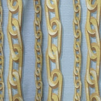 Designart 'Zlatni lančani uzorak na plavoj' moderna zavjesna ploča srednjeg vijeka