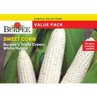 Burpee Burpee trostruka kruna bijeli hibrid slatki kukuruz povrće sjeme vrijednost paket, 1-pakovanje