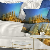 Designart Singapore Skyline i Marina Bay - jastuk za bacanje Cityscape-12x20