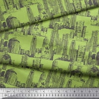 Zgrade za zelene svile Soimoi Zgrade Arhitektonski tiskani tkaninski dvorište širom