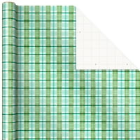 Hallmark Božićni papir za omotavanje sa reznim linijama na ponovno obrnutim knjigama, snjegovići, zeleni