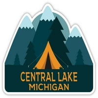 Središnje jezero Michigan Suvenir Vinil naljepnica za naljepnicu Kamp TENT dizajn